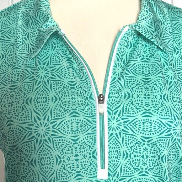 Athleta Gravity Womens Short Sleeve 1/2 Zip Polo Dark Green XXS EUC - Picture 5 of 9